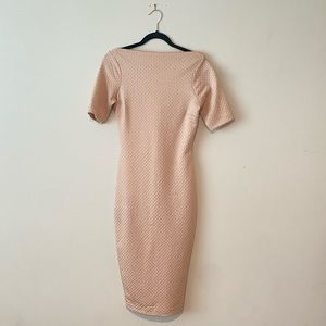 Zara Woman Peach Intrecciato Midi Shift Dress